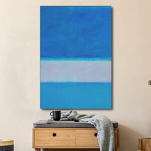 Blue-White Rothko Wall Art,Rothko Reproduction,Rothko Museum Rothko Canvas, Rothko Poster, Rothko Poster Print, Rothko Painting Modern Art,