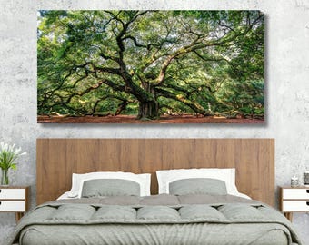 Angel Oak Tree Canvas Wall Art Majestic Southern Nature Print Tree of Life Inspired Spiritual Home Decor for Living Room Bedroom or Office