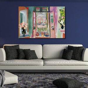 Individuelles Design, Spezialanfertigung: Leinwandbild „Matisses Fenster und Blumen“