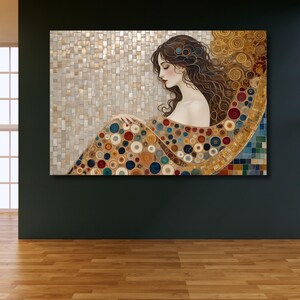Quadro em tela "Dama Sentada" de Gustav Klimt, Quadro em tela com moldura de Gustav Klimt, Pôster "Árvore da Vida", Quadro extragrande em tela de Klimt pronto para pendurar.