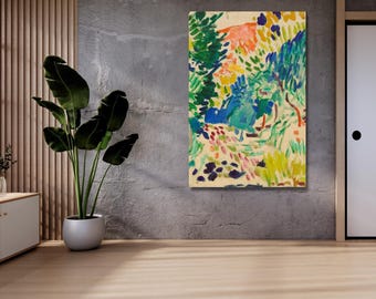 Paisagem em Collioure de Henri Matisse, Arte de Parede em Tela Colorida e Decorativa para Sala de Estar Moderna