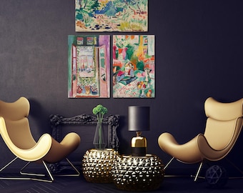 Set Of 3 Henri Matisse Canvas Wall Art The Open Window Wall Art Henri Matisse Poster Matisse Gallery Wall Art Matisse Artwork Landscape