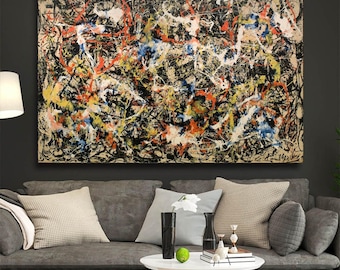 ジャクソン・ポロック「ナンバー5」キャンバス - 大型抽象壁アート