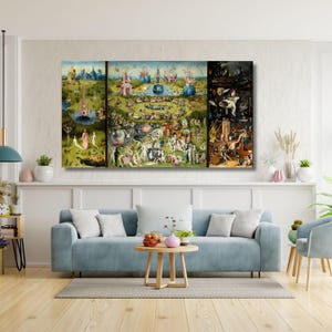 Hieronymus Bosch The Garden of Earthly Delights Canvas Wall Art Triptych Surreal Masterpiece Museum Quality Print Gothic Home Decor