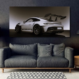 Plakat wyścigowy Porsche Canvas, wydruk – ilustracja do GT3 RS, naciągnięty lub zrolowany, różne rozmiary