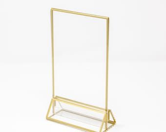 Gold Acrylic Table Frame Portrait A4, A5, A6 – Wedding Table Numbers, Photo Display
