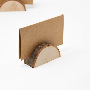 Rustic Wooden Place Card Holders – Boho Wedding Table Decor 10 pack
