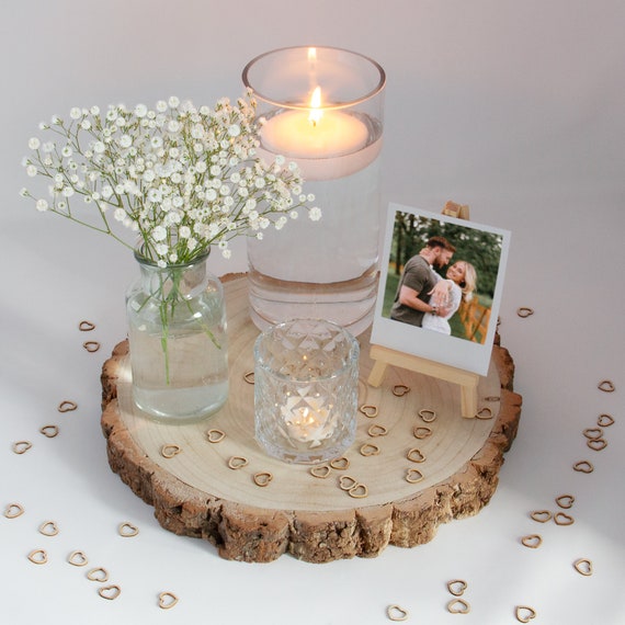 6 Small Rustic Wedding Table Jar Candle/Flowers Sweets