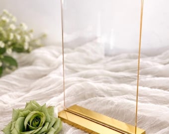Gold Mirror Acrylic Sign Frame A4, A5, A6 Portrait Table Number Holder