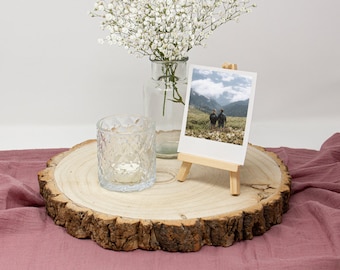 Round Wood Log Slice - CHOICE OF SIZES. Wedding Table Centrepiece, Bouquet Stand, Boho, Barn Decor, Home Decor or Cake Stand