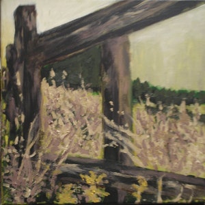 Old Wooden Fence [acrylic landscape painting]