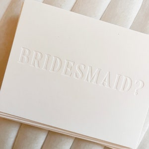 Juego de tarjetas de propuesta de dama de honor: conjunto de propuesta de fiesta de boda minimalista y simple (blanco)