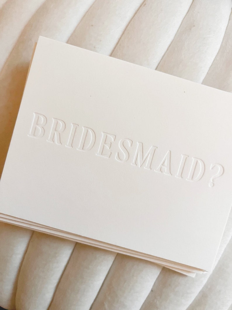 Bridesmaid Proposal Card Set Minimalist and Simple Wedding Party Proposal Set White image 1