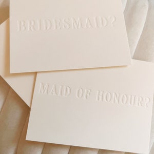 Bridesmaid Proposal Card Set Minimalist and Simple Wedding Party Proposal Set White image 3