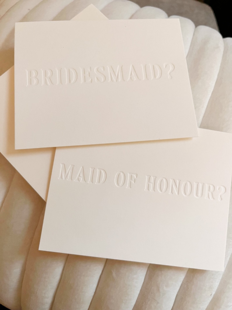 Bridesmaid Proposal Card Set Minimalist and Simple Wedding Party Proposal Set White image 3