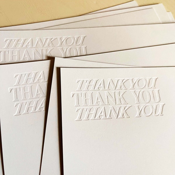 Letterpress Thank You Cards - Etsy