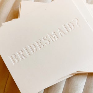 Bridesmaid Proposal Card Set Minimalist and Simple Wedding Party Proposal Set White image 2