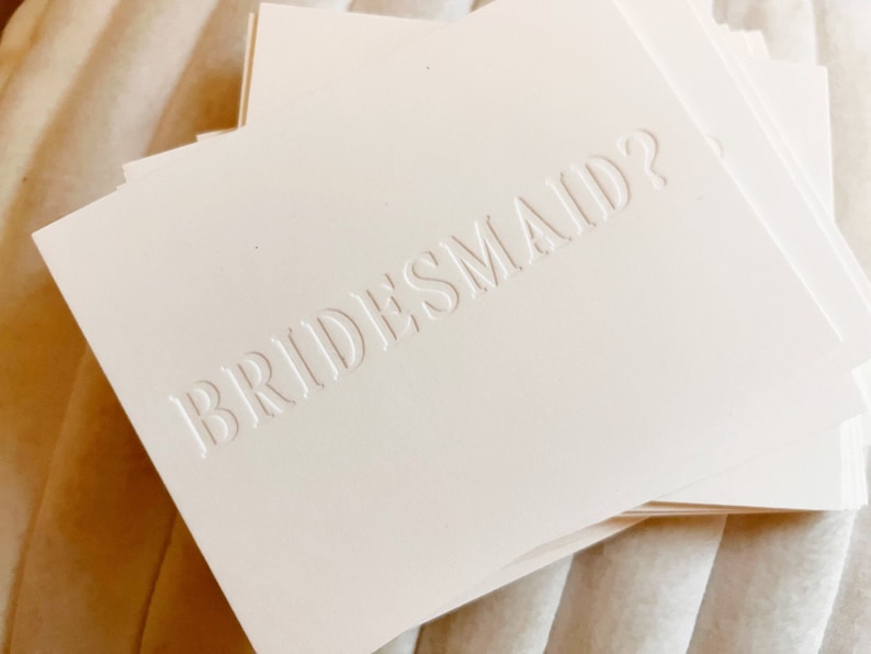 Bridesmaid Proposal Card Set Minimalist and Simple Wedding Party Proposal Set White image 2