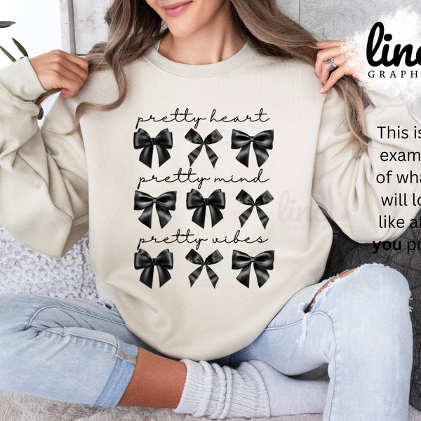 PNG - Pretty Heart Pretty Mind Pretty Vibes png Sublimation Design - Soft Girl Coquette PNG Digital Download