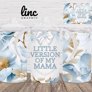 PNG- 12oz Straight Sippy Cup Template- Spring Floral Little Version of Mommy Sippy Wrap - Digital Download