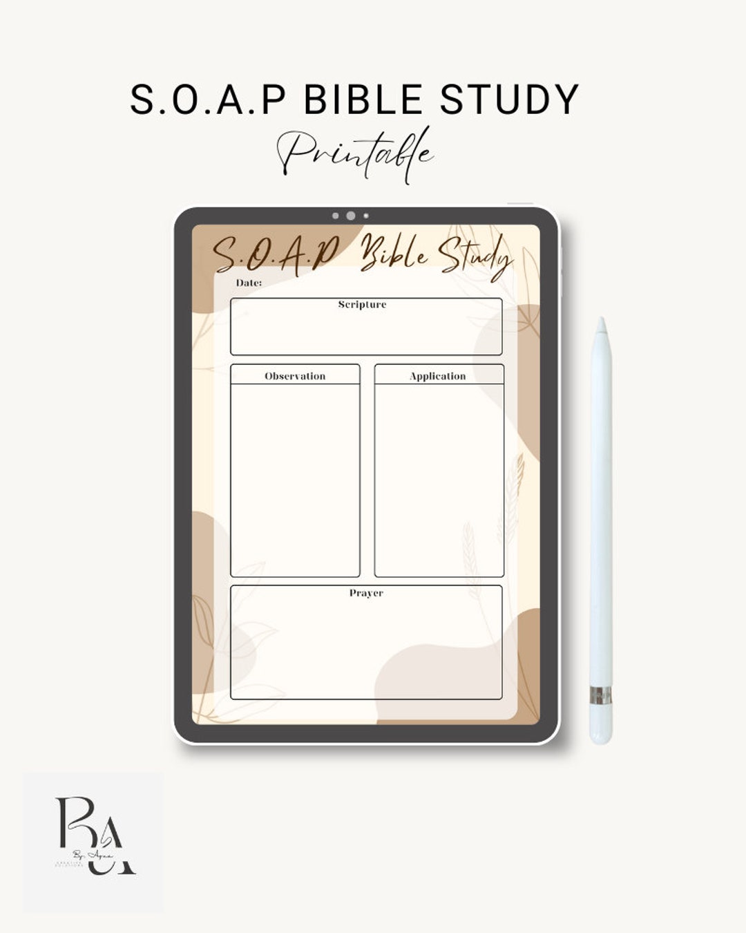 S.O.A.P Bible Study Printable | SOAP Bible Study | Digital Bible Study ...