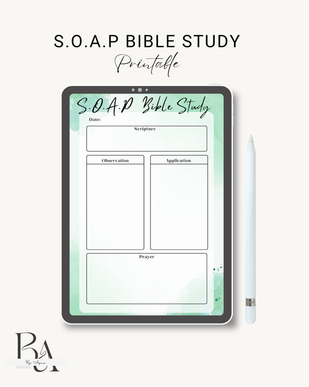 S.O.A.P Bible Study Printable | SOAP Bible Study | Digital Bible Study ...