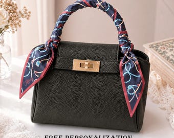 Abstract Floral Skinny Scarf: Handbag Handle Wrap