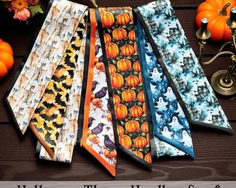 Halloween Satin Skinny Scarf: Handbag Handle Wrap