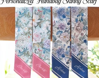 Floral Satin Handbag Scarf: Floral Handle Wrap