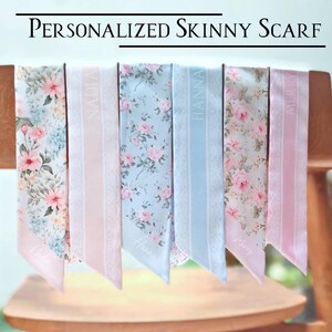 Personalized Pastel Color Handbag Scarf | Handbag Scarf | Skinny Scarf | Neck Scarf | Handbag Handle Wrap | Purse Scarf