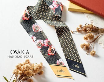 Floral Osaka Handbag Scarf: Personalized Handbag Handle Wrap