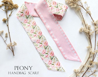 Peony Handbag Scarf: Floral Handbag Handle Wrap