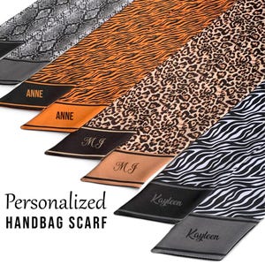 Bufanda con estampado de piel de animal / Bufanda personalizada para bolso / Bufanda fina / Bufanda para asa de bolso / Bufanda para monedero