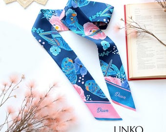 Bird Series Skinny Scarf: Handbag Handle Wrap, Neck Scarf