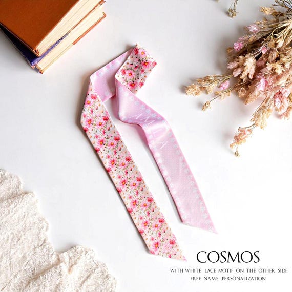 Cosmos Flower Purse Scarf: Personalized Handbag Handle Wrap
