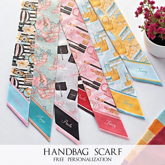 Personalized Satin Skinny Scarf: Handbag Handle Wrap