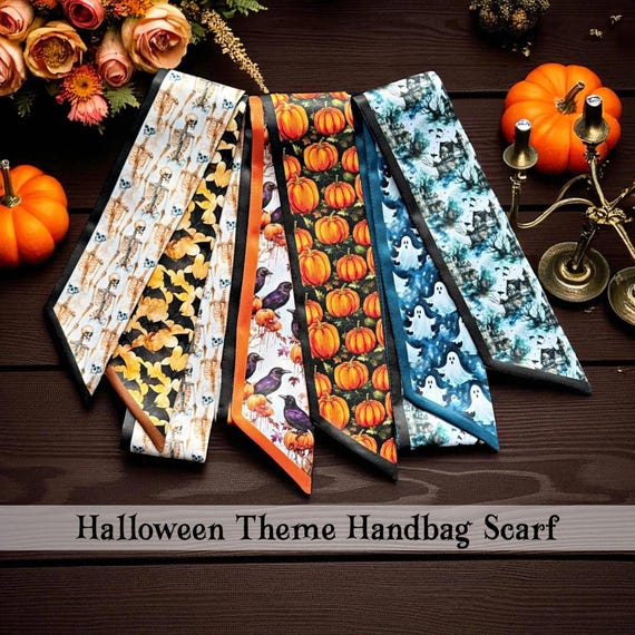 Halloween Satin Skinny Scarf: Handbag Handle Wrap
