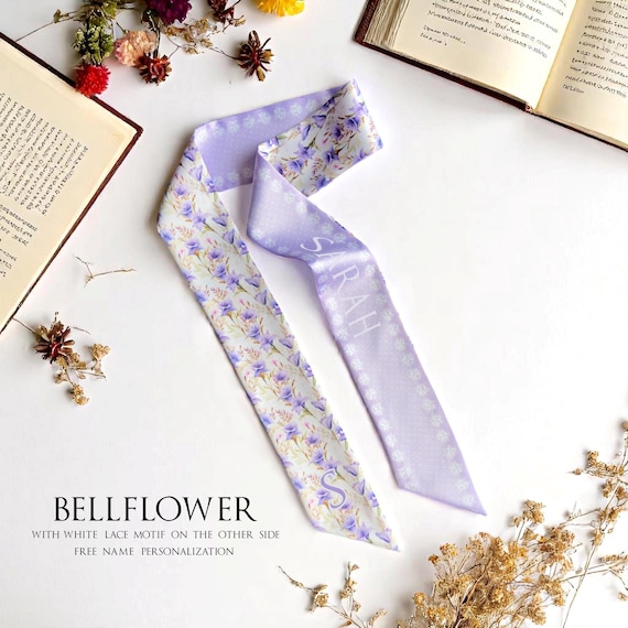 Bellflower Satin Scarf: Personalized Handbag Handle Wrap