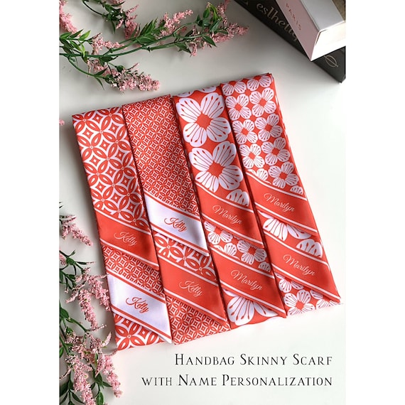 Customizable Satin Handbag Scarf: Batik Print Handle Wrap