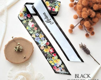 Floral Skinny Scarf: Handbag Handle Wrap