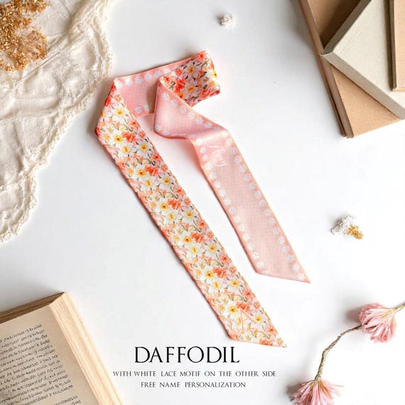 Daffodil Satin Scarf: Personalized Handbag Handle Wrap