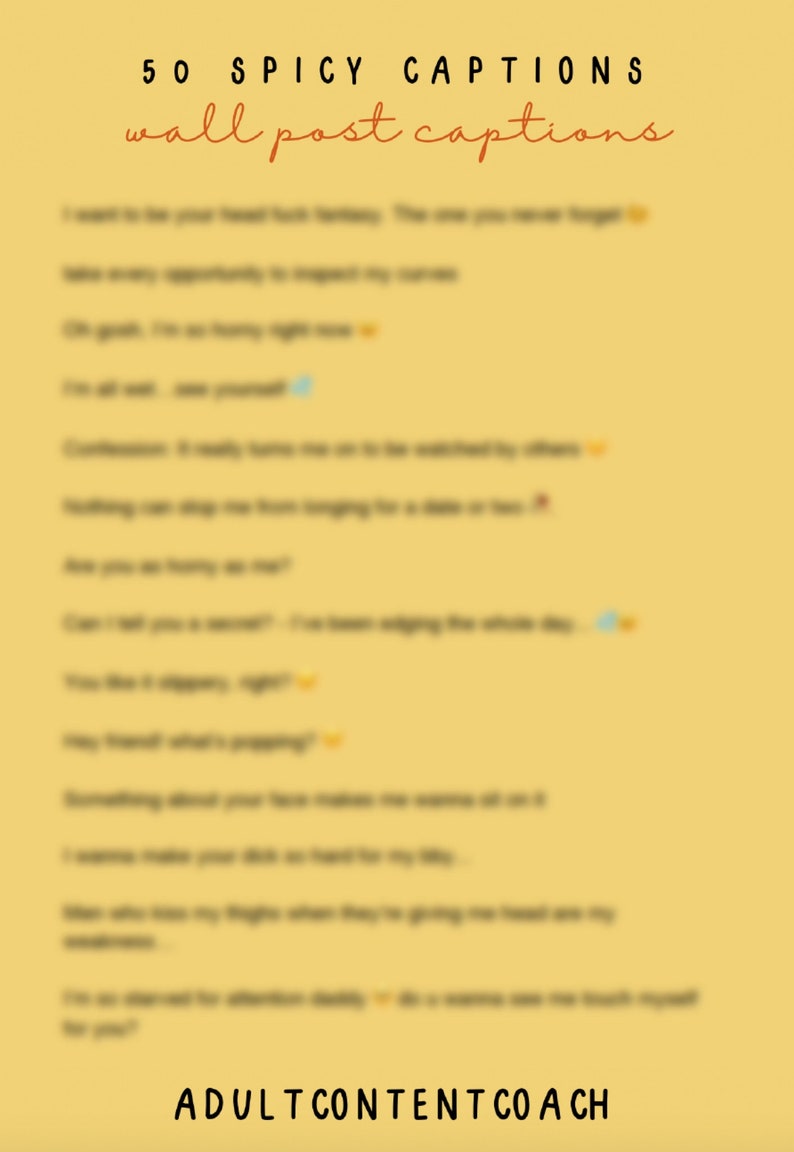 50 SPICY CAPTIONS Copy Paste Ready to Post Adult Captions / Etsy