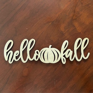 Hello fall cutout, Unfinished Wood Words, Door hanger, paint party, Wooden hello fall, DIY, wreath making supplies, wood blanks, wood cutout