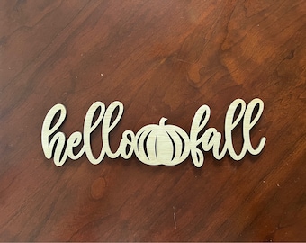 Hello fall cutout, Unfinished Wood Words, Door hanger, paint party, Wooden hello fall, DIY, wreath making supplies, wood blanks, wood cutout