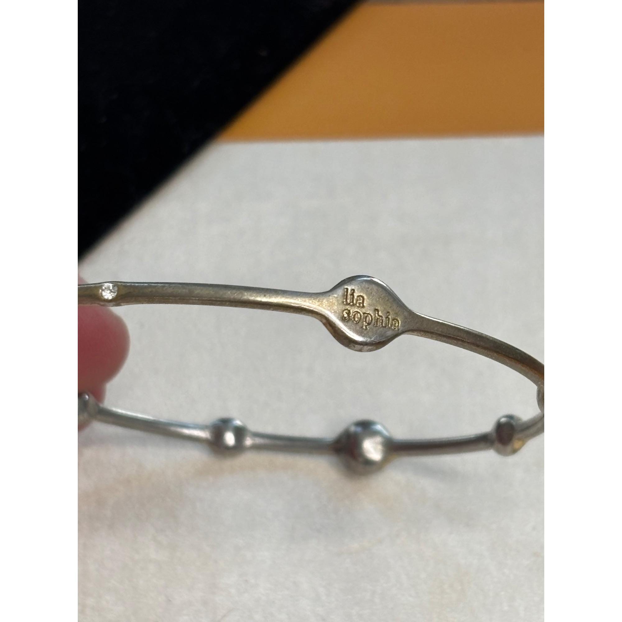 Lia Sophia Silver-tone Bangle Bracelet With Faux Diamonds - Etsy