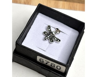 Dragonfly Pendant  Silver With Crystal Stone In Gift Box
