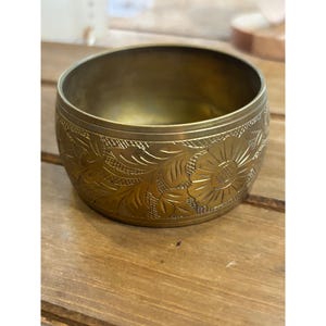 Vintage Messing Floral geätzter Armreif