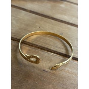 Vintage Gold Plated Snake Cuff Bracelet