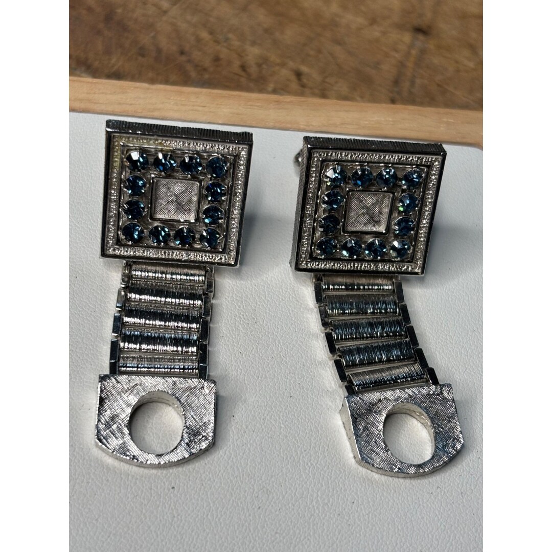 Boutons De Manchette Vintage Swank – Style Carré Argenté Avec Diamants, Pour Homme élégant