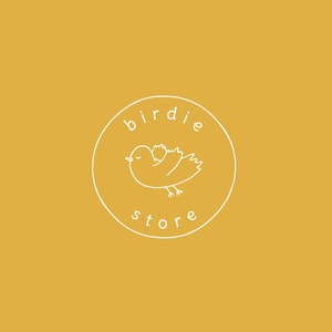 BIRDIE Brand Assets | Design de logotipo pré-fabricado para bebês, logotipo fofo, logotipo para recém-nascidos, logotipo fofo para pássaros, logotipo desenhado à mão para bebês, marca para bebês